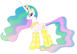 Size: 1024x715 | Tagged: safe, artist:tabrony23, princess celestia, alicorn, pony, clothes, female, mare, socks, solo, striped socks