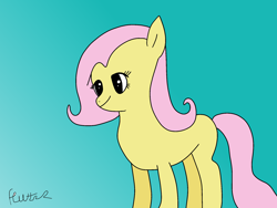 Size: 2000x1500 | Tagged: safe, artist:elusive, fluttershy, pegasus, pony, blank flank, gradient background, solo, wingless