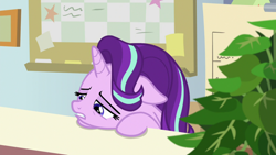 Size: 1920x1080 | Tagged: safe, screencap, phyllis, starlight glimmer, pony, unicorn, a horse shoe-in, female, mare, philodendron, plant, potted plant, solo