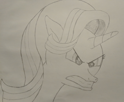 Size: 3639x3011 | Tagged: safe, artist:pianocube, starlight glimmer, pony, angry, atg 2020, gritted teeth, monochrome, newbie artist training grounds, pencil drawing, solo, traditional art