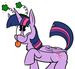 Size: 700x650 | Tagged: safe, artist:karpet-shark, derpibooru import, twilight sparkle, twilight sparkle (alicorn), alicorn, pony, :p, colored, cute, deely bobbers, female, karpet-shark is gonna kill us all, mare, saint patrick's day, solo, tongue out, twily-daily