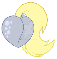 Size: 1600x1659 | Tagged: safe, artist:missmele-madness, derpy hooves, pegasus, pony, bubble butt, butt, butt only, cutie mark, deviantart watermark, dock, female, heart butt, mare, obtrusive watermark, plot, rear view, simple background, solo, transparent background, watermark