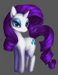 Size: 940x1199 | Tagged: safe, artist:lewdmanakitty, rarity, pony, unicorn, gray background, simple background, solo