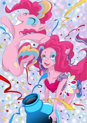 Size: 1654x2342 | Tagged: safe, artist:ddd1983, pinkie pie, equestria girls, duality, human ponidox, party cannon, pixiv, square crossover