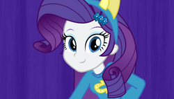 Size: 1904x1090 | Tagged: safe, screencap, rarity, equestria girls, equestria girls (movie), helping twilight win the crown, jewelry, solo, wondercolts uniform