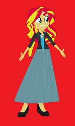 Size: 380x636 | Tagged: safe, artist:starman1999, sunset shimmer, equestria girls, clothes, long skirt, skirt, solo