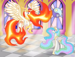 Size: 3210x2445 | Tagged: safe, artist:kittydragon619, nightmare star, princess celestia, alicorn, pony, self ponidox