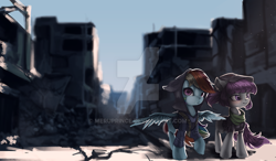 Size: 1024x598 | Tagged: safe, artist:theprince, derpibooru import, rainbow dash, earth pony, pegasus, pony, clothes, deviantart watermark, female, mare, obtrusive watermark, raised hoof, watermark