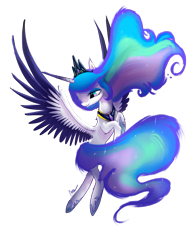 Size: 1188x1518 | Tagged: safe, artist:nuttypanutdy, princess celestia, princess luna, pony, female, flying, fusion, mare, simple background, solo, transparent background