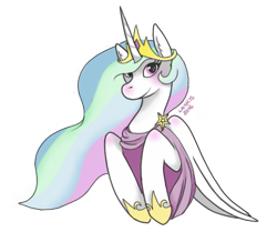 Size: 579x484 | Tagged: safe, artist:denkis, princess celestia, alicorn, pony, clothes, dress, female, gala dress, mare, simple background, solo, transparent background