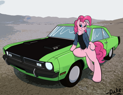 Size: 1280x989 | Tagged: safe, artist:askdukepony, pinkie pie, earth pony, pony, car, dodge (car), dodge dart, pinup, solo