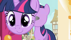 Size: 1280x720 | Tagged: safe, artist:dtkraus, derpibooru import, edit, screencap, twilight sparkle, modular, smiling, solo, wat