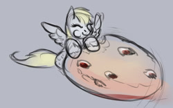 Size: 1260x786 | Tagged: safe, artist:viwrastupr, derpy hooves, cookie, food, ponyfest, ponyfest online, sketches from a hat, solo