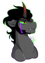 Size: 1000x1400 | Tagged: safe, artist:mistiknco, derpibooru import, king sombra, pony, bust, crying, simple background, solo, transparent background