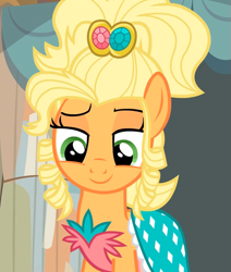 Size: 913x1079 | Tagged: safe, screencap, applejack, earth pony, pony, simple ways, applejewel, clothes, costume, reaction image, solo