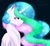 Size: 1200x1100 | Tagged: safe, artist:phoenixnyshes, princess celestia, alicorn, pony, bust, female, horn, mare, multicolored mane, solo, white coat