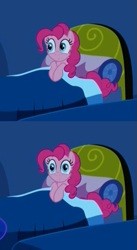 Size: 339x619 | Tagged: safe, screencap, pinkie pie, earth pony, pony, do princesses dream of magic sheep, bed