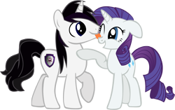 Size: 5292x3317 | Tagged: safe, artist:barrfind, rarity, oc, oc:barrfind, pony, unicorn, absurd resolution, canon x oc, female, licking, male, rarifind, shipping, simple background, straight, tongue out, transparent background, vector