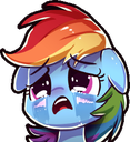 Size: 117x128 | Tagged: safe, derpibooru import, rainbow dash, pegasus, pony, crying, floppy ears, sad, simple background, solo, transparent background