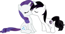 Size: 4370x2252 | Tagged: safe, artist:barrfind, rarity, oc, oc:barrfind, pony, unicorn, absurd resolution, canon x oc, eyes closed, female, kissing, male, rarifind, shipping, simple background, straight, transparent background, vector