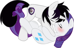 Size: 3562x2308 | Tagged: safe, artist:barrfind, rarity, oc, oc:barrfind, pony, unicorn, blushing, canon x oc, eyes closed, female, kissing, love, male, rarifind, shipping, simple background, straight, transparent background, vector