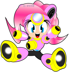 Size: 1600x1655 | Tagged: safe, artist:imdudrjsmi, pinkie pie, human, crossover, humanized, megaman, megamare, simple background, solo, transparent background