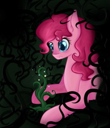 Size: 1900x2200 | Tagged: safe, artist:mailner, pinkie pie, earth pony, pony, female, mare, pink coat, pink mane, plant, solo