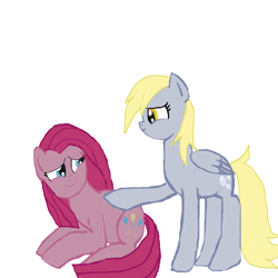 Size: 1024x1024 | Tagged: safe, artist:loveponies89, derpy hooves, pinkie pie, earth pony, pony, comforting, pinkamena diane pie