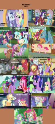 Size: 1760x3975 | Tagged: safe, artist:nightshadowmlp, derpibooru import, edit, edited screencap, screencap, apple bloom, applejack, berry punch, berryshine, big macintosh, button mash, carrot top, cheerilee, coco pommel, coloratura, daisy, diamond tiara, flower wishes, fluttershy, golden harvest, granny smith, limestone pie, linky, marble pie, maud pie, moonlight raven, pinkie pie, pipsqueak, rainbow dash, rarity, raspberry beret, scootaloo, shoeshine, silver spoon, snails, snips, spike, sunshine smiles, sweetie belle, twilight sparkle, twilight sparkle (alicorn), wind rider, alicorn, dragon, earth pony, pegasus, pony, unicorn, brotherhooves social, canterlot boutique, crusaders of the lost mark, hearthbreakers, made in manehattan, rarity investigates, scare master, season 5, the cutie re-mark, the hooffields and mccolts, the mane attraction, the one where pinkie pie knows, what about discord?, alternate timeline, apple bloom's bow, apple family, applejack's hat, armor, book, bow, chrysalis resistance timeline, clipboard, clothes, colt, costume, cowboy hat, crossdressing, cutie map, cutie mark crusaders, female, filly, food, hair bow, happy, hat, lily love, male, mane seven, mane six, mare, marty mcfly, mlp season compilation, orchard blossom, playground, rock soup, season 5 compilation, soup, spear, stetson, upside down, wall of tags, weapon