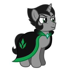 Size: 1417x1417 | Tagged: safe, artist:stellardusk, derpibooru import, king sombra, pony, unicorn, alternate hairstyle, alternate universe, cape, clothes, crystal, male, smug, stallion