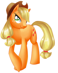 Size: 1080x1351 | Tagged: safe, artist:alanymph, applejack, earth pony, pony, simple background, smiling, solo, transparent background