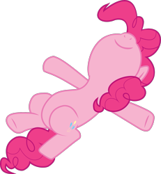 Size: 1949x2113 | Tagged: safe, artist:wissle, pinkie pie, earth pony, pony, too many pinkie pies, female, lying, mare, nose in the air, on back, simple background, solo, transparent background, vector