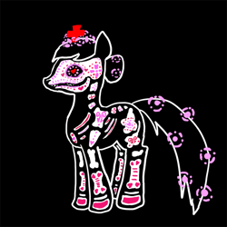 Size: 600x600 | Tagged: safe, artist:violetmagician, nurse redheart, earth pony, pony, black background, dia de los muertos, female, mare, simple background, solo