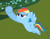 Size: 906x705 | Tagged: safe, derpibooru import, screencap, rainbow dash, pegasus, pony, the mysterious mare do well, cropped, female, flying, hoof in air, hooves on hips, mare, pose, raised hoof, smiling, solo, spread wings, wings