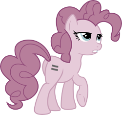 Size: 6805x6393 | Tagged: safe, artist:illumnious, pinkie pie, earth pony, pony, the cutie map, absurd resolution, bad end, equal cutie mark, equalized, female, mare, raised hoof, simple background, solo, the bad guy wins, transparent background, underhoof, vector