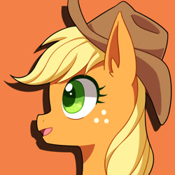 Size: 669x669 | Tagged: safe, artist:tomato mameta, applejack, earth pony, pony, bust, portrait, solo