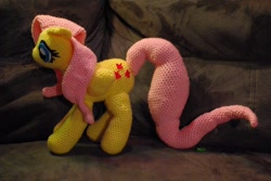 Size: 960x642 | Tagged: safe, artist:alleykat666, fluttershy, commission, crochet, irl, photo, plush fluttershy, plushie