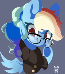 Size: 931x1065 | Tagged: safe, artist:tohupo, derpibooru import, rainbow dash, pegasus, pony, clothes, cute, dashabetes, female, glasses, mare, solo