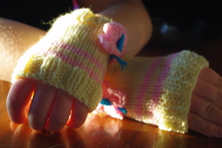 Size: 3872x2592 | Tagged: safe, artist:alleykat666, fluttershy, clothes, commission, craft, fingerless gloves, gloves, irl, knit, photo