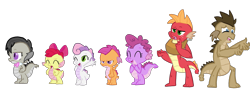 Size: 3425x1289 | Tagged: safe, artist:fluttershy123, artist:itsaaudraw, apple bloom, berry punch, berryshine, big macintosh, doctor whooves, octavia melody, scootaloo, sweetie belle, dragon, bowtie, cutie mark crusaders, dragon bloom, dragoness, dragonified, female, male, scootadragon, simple background, species swap, sweetie dragon, teenaged dragon, transparent background