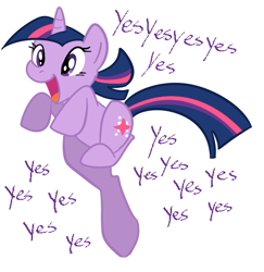 Size: 524x540 | Tagged: safe, artist:ponygoggles, derpibooru import, twilight sparkle, the cutie mark chronicles, adorkable, artifact, cute, dork, excited, happy, happy as fuck, one word, solo, twiabetes, yes, yes yes yes