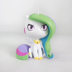 Size: 1000x1000 | Tagged: safe, princess celestia, alicorn, pony, chibi, cute, figurine, sitting, smiling, solo, welovefine