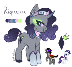 Size: 830x772 | Tagged: safe, artist:koteikow, derpibooru import, king sombra, rarity, pony, unicorn, armor, fusion, grin, horseshoes, portuguese, smiling, sombra eyes, this will end in crystals, unshorn fetlocks