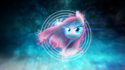 Size: 1600x900 | Tagged: safe, artist:antylavx, artist:leadhooves, artist:slyfoxcl, edit, pinkie pie, earth pony, pony, bedroom eyes, chest fluff, glow, lens flare, pinkamena diane pie, vector, wallpaper, wallpaper edit