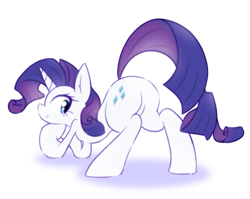 Size: 1887x1500 | Tagged: safe, artist:akainu_pony, rarity, pony, unicorn, plot, rearity, simple background, solo