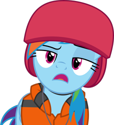 Size: 4556x5000 | Tagged: safe, artist:dashiesparkle, derpibooru import, rainbow dash, pegasus, pony, non-compete clause, .svg available, absurd resolution, clothes, female, helmet, lifejacket, looking at you, mare, open mouth, simple background, solo, transparent background, vector
