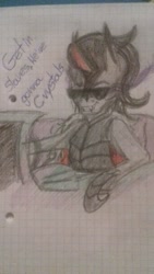 Size: 720x1280 | Tagged: safe, derpibooru import, king sombra, pony, unicorn, car, graph paper, meme, solo, swag, traditional art