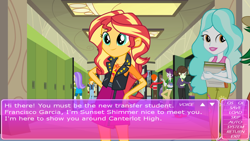 Size: 1920x1080 | Tagged: safe, sunset shimmer, oc, human, equestria girls, fake, visual novel