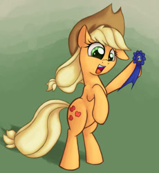 Size: 1587x1728 | Tagged: safe, artist:impcjcaesar, applejack, earth pony, pony, blue ribbon, female, mare, solo