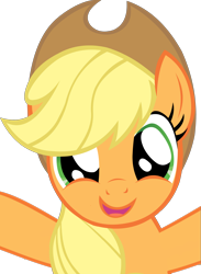 Size: 2426x3307 | Tagged: dead source, safe, artist:comfydove, applejack, earth pony, pony, bronybait, hug, simple background, solo, transparent background, vector